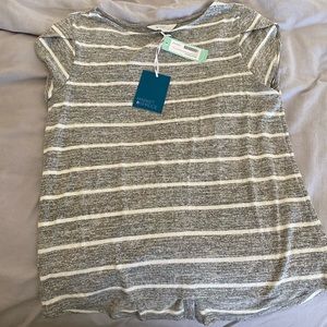 NWT, market & spruce size large grey and white stripe top